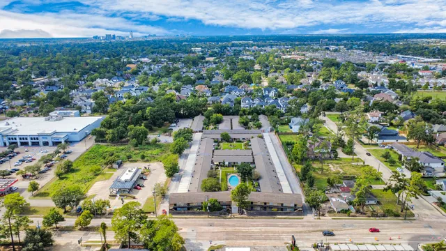 an aerial view of multiple house