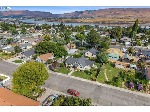 a view of city and mountain