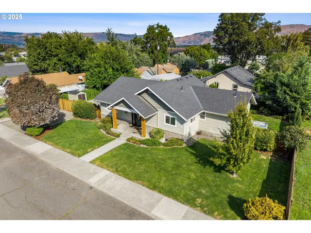 an aerial view of a house