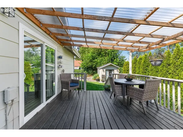 a view of porch with seating area
