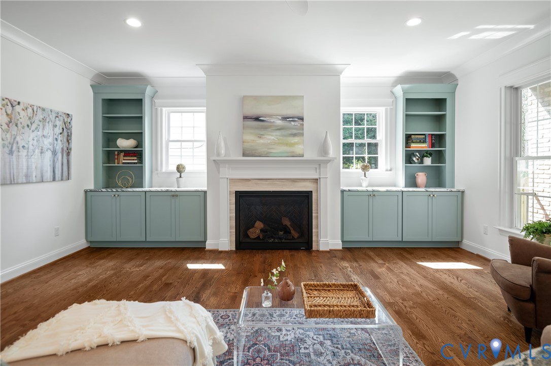 4705 Fitzhugh Avenue Richmond, VA 23230 - Photo 18 of 50 a living room with furniture and a fireplace