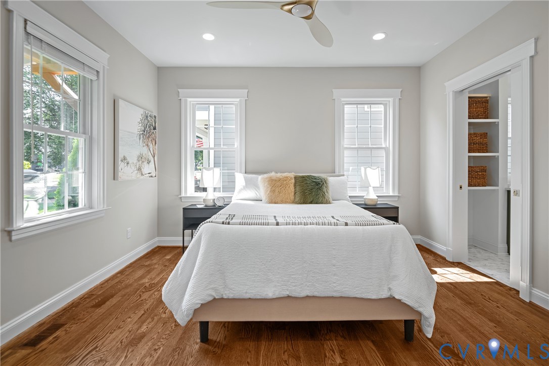 4705 Fitzhugh Avenue Richmond, VA 23230 - Photo 24 of 50 a bedroom with a bed and wooden floor