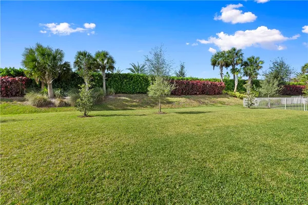 a view of a golf course with a garden