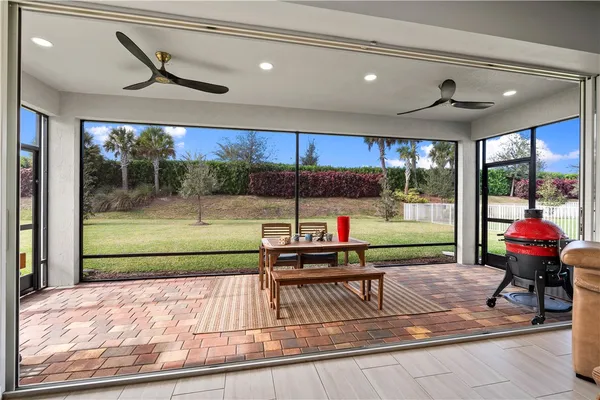a living room with a couch and a table