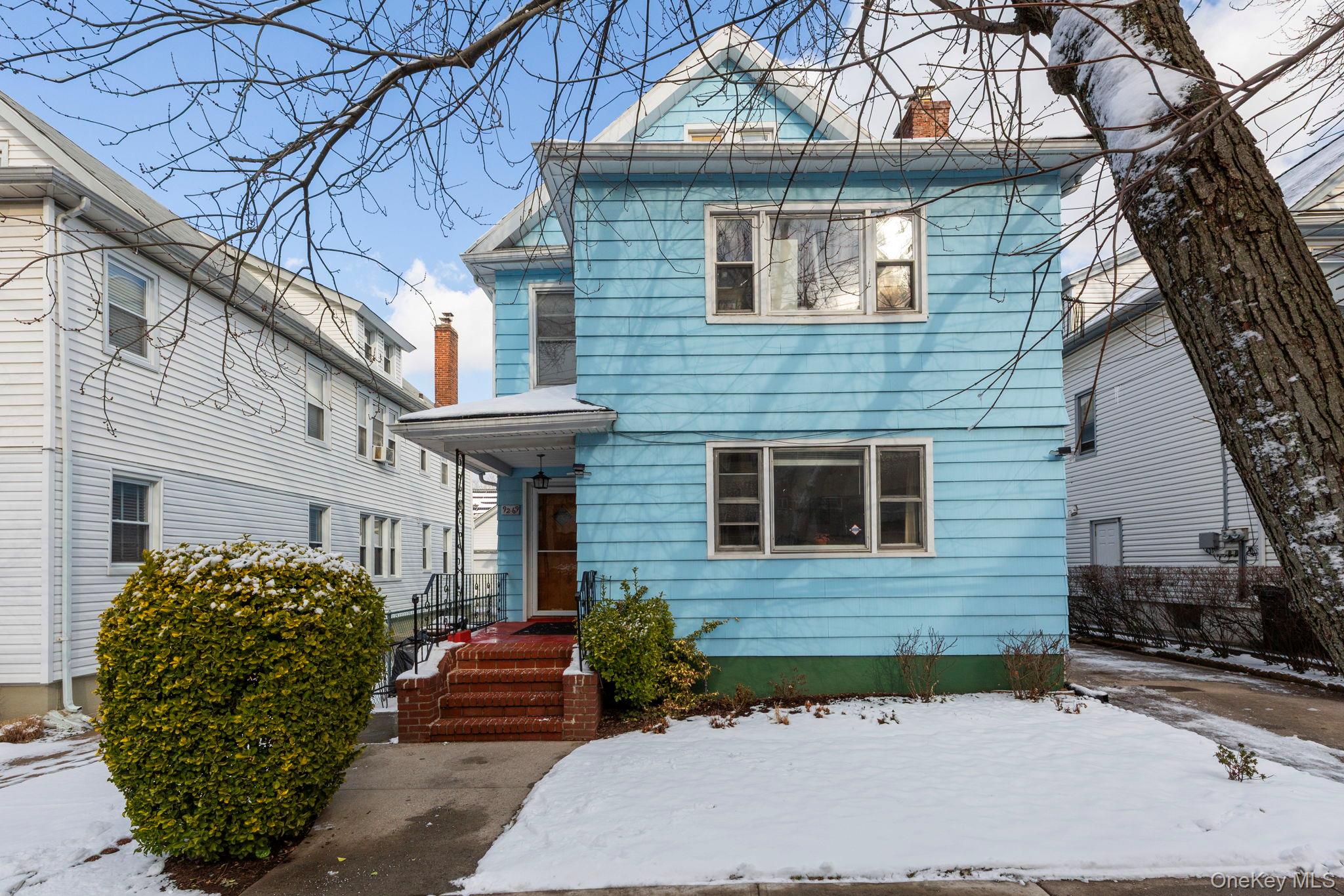 a front view of a house