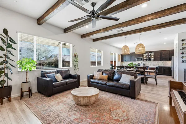 an aerial view of a house with a ocean view