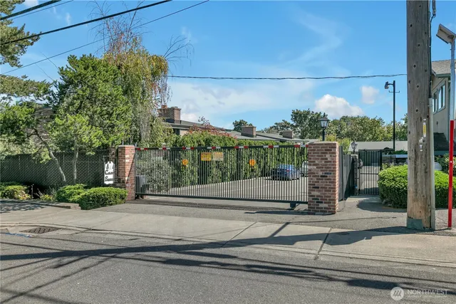 a view of a building along the street