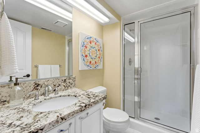 1878 East Ridge Point Drive Bountiful, UT 84010 - Photo 55 of 92 Full bathroom featuring vanity and a shower stall