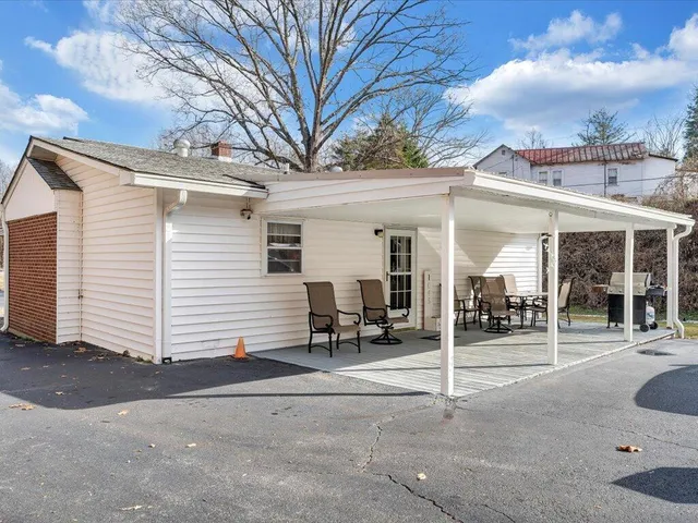 a view of a house with patio