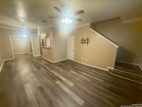 a view of a livingroom with a chandelier