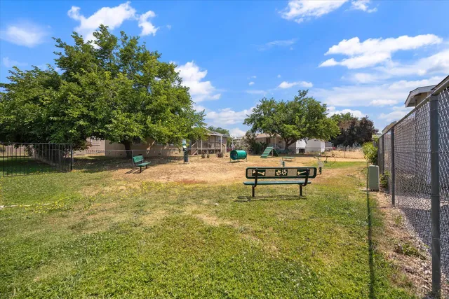 a park view with a bench