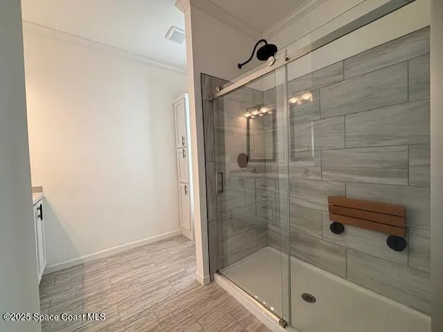 a bathroom with a shower