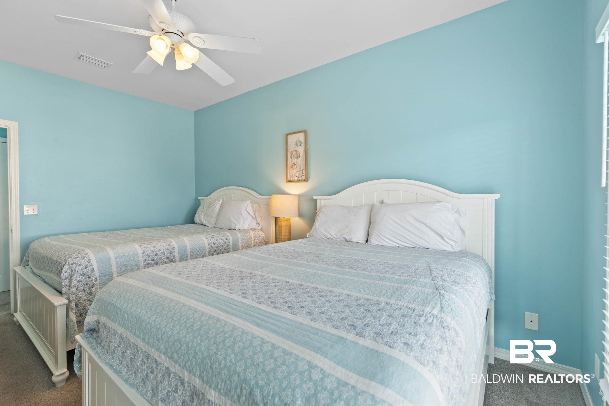 545 Plantation Road, Unit 3 Gulf Shores, AL 36542 - Photo 37 of 54 Bedroom with carpet floors and a ceiling fan