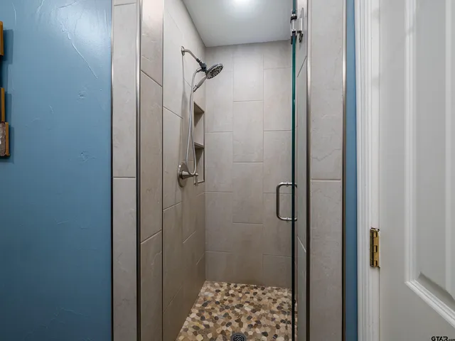 a bathroom with a shower