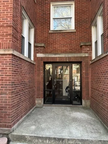 a front view of a building