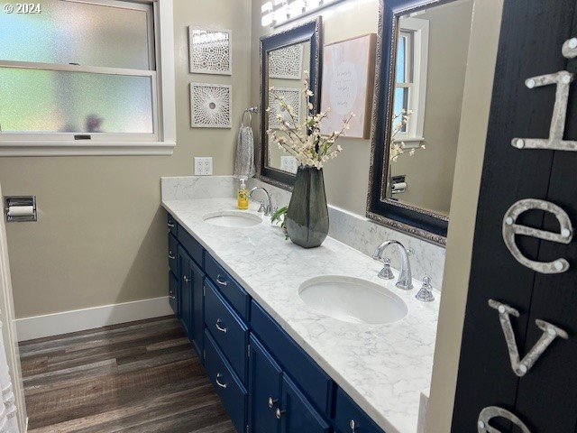 187 Greenvale Drive Springfield, OR 97477 - Photo 20 of 36 a bathroom with a granite countertop sink and a mirror