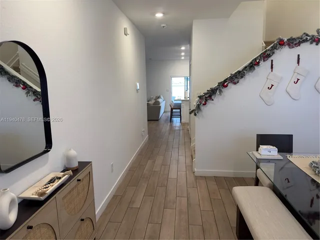 a workspace with wooden floor