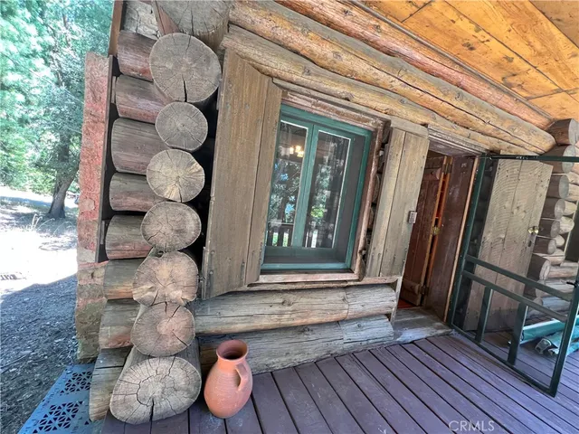 a view of a entryway of wooden house