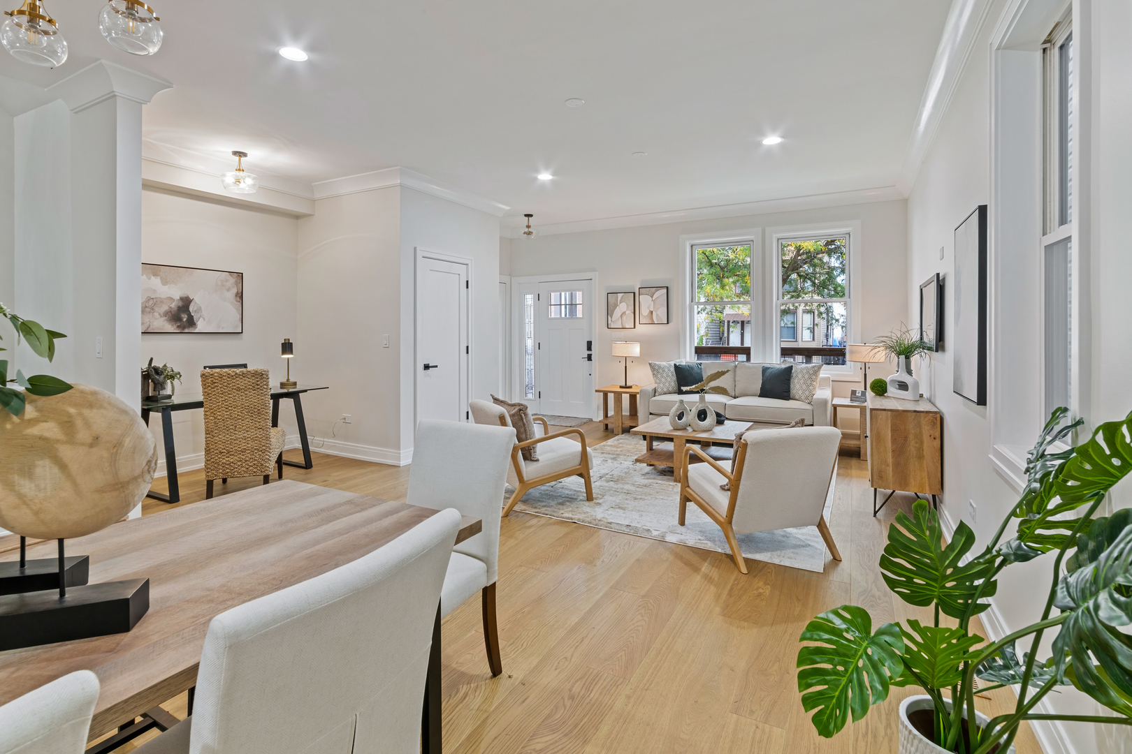 1622 North Spaulding Avenue Chicago, IL 60647 - Photo 17 of 50 a living room with fireplace furniture and a potted plant