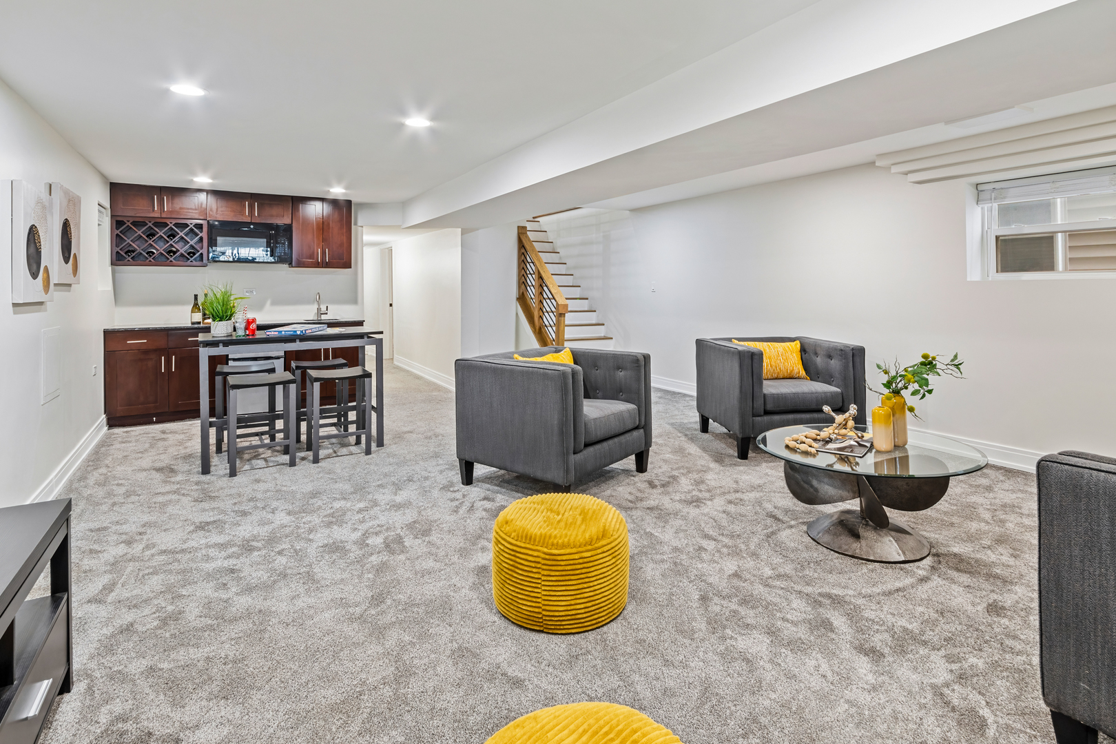 1622 North Spaulding Avenue Chicago, IL 60647 - Photo 36 of 50 a living room with furniture and a dining table with garden view