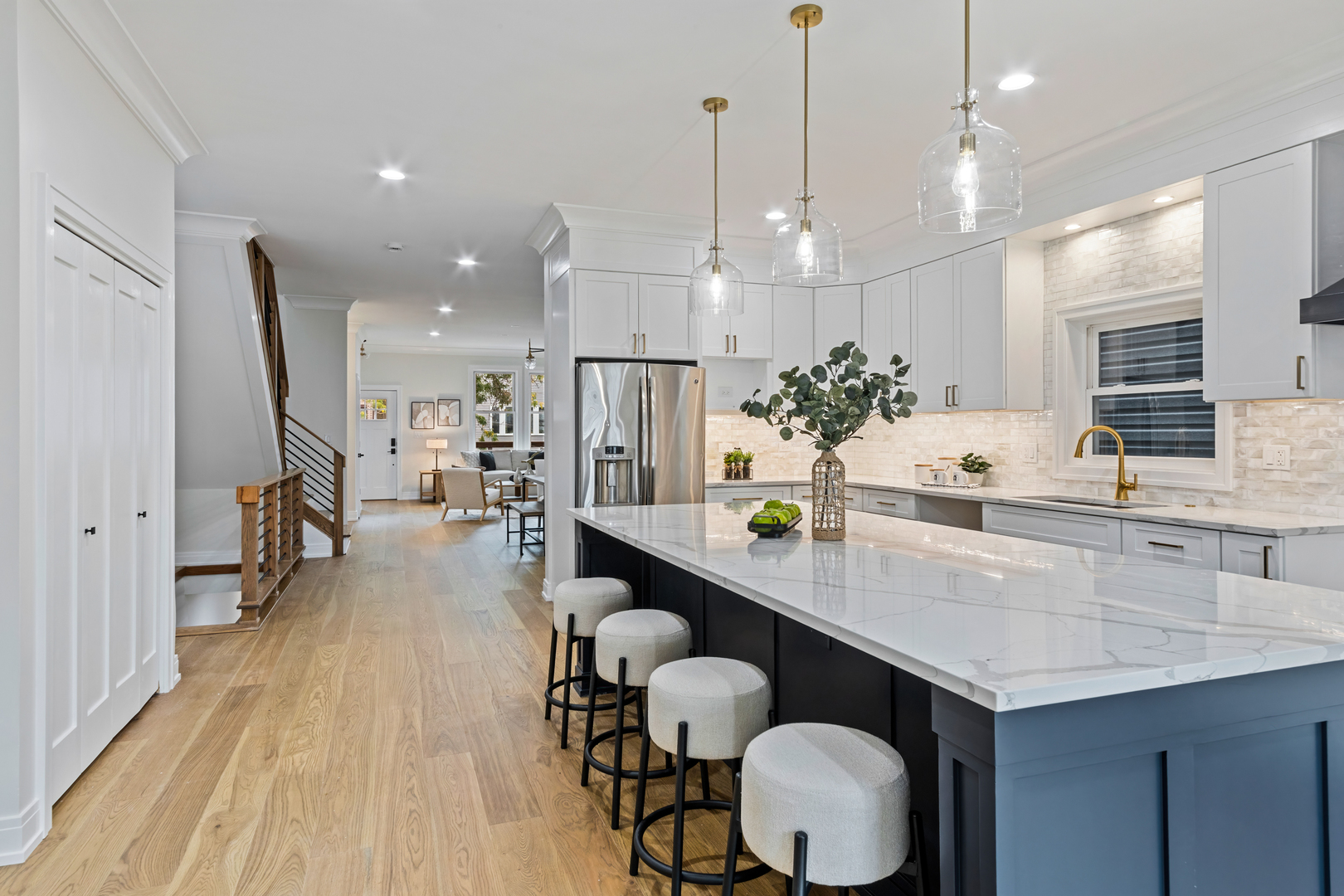 1622 North Spaulding Avenue Chicago, IL 60647 - Photo 6 of 50 a kitchen with counter space appliances and a view of living room