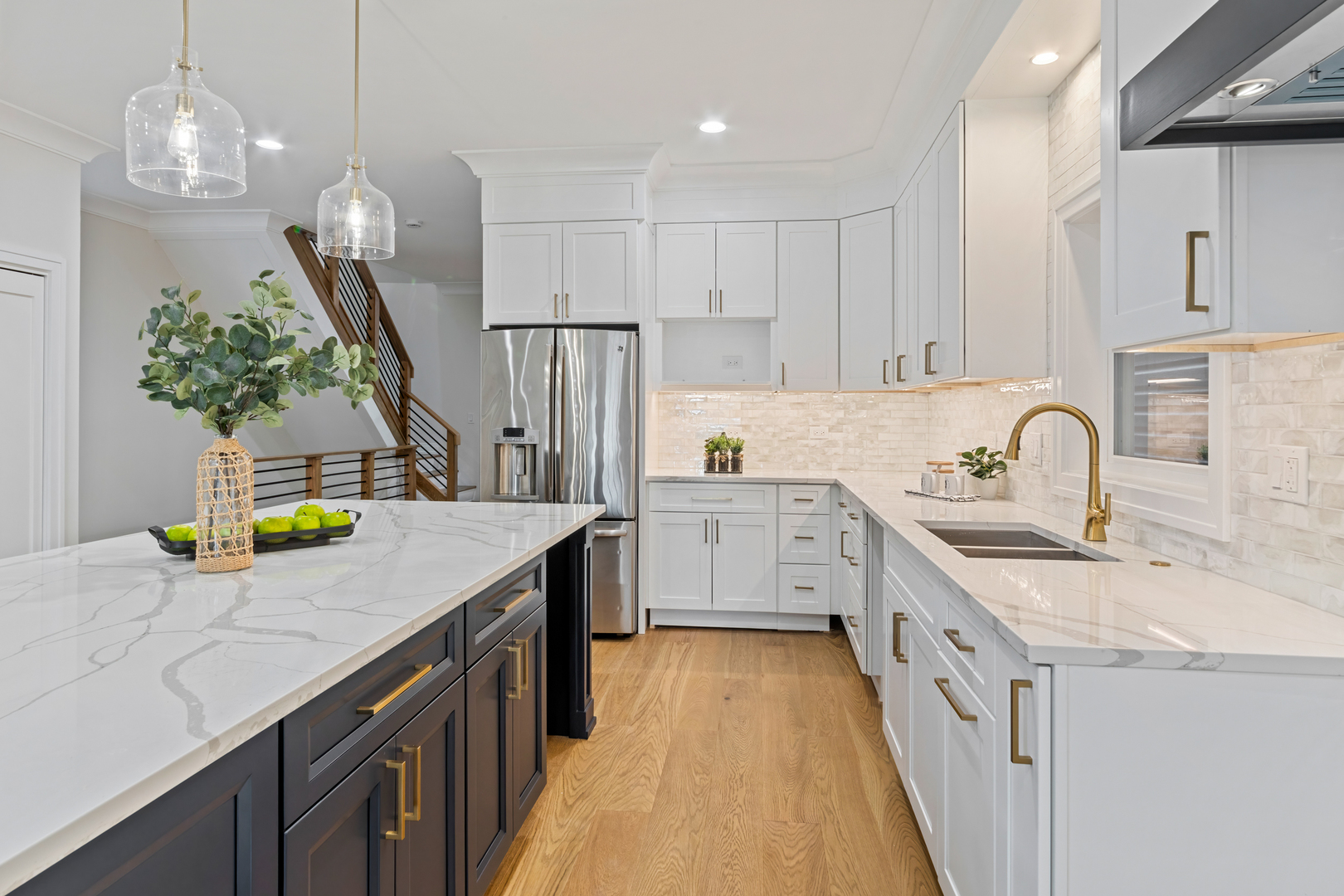 1622 North Spaulding Avenue Chicago, IL 60647 - Photo 8 of 50 a kitchen with a sink a counter space appliances and cabinets