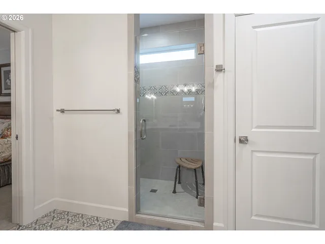 a bathroom with a shower