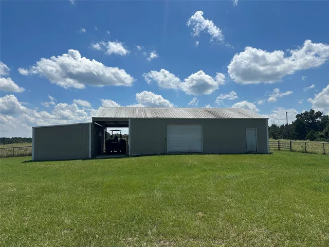 a view of an ocean and a building