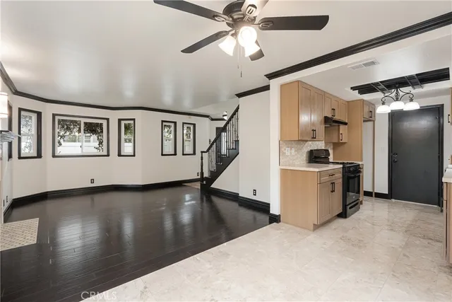 a view of a livingroom with a furniture