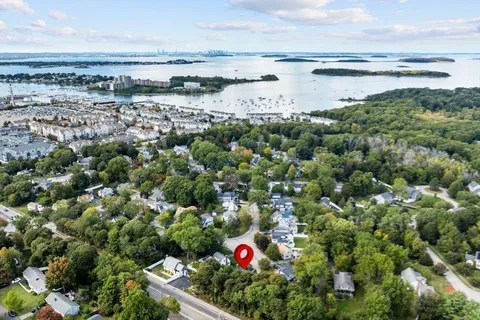 a view of outdoor space with lots of trees