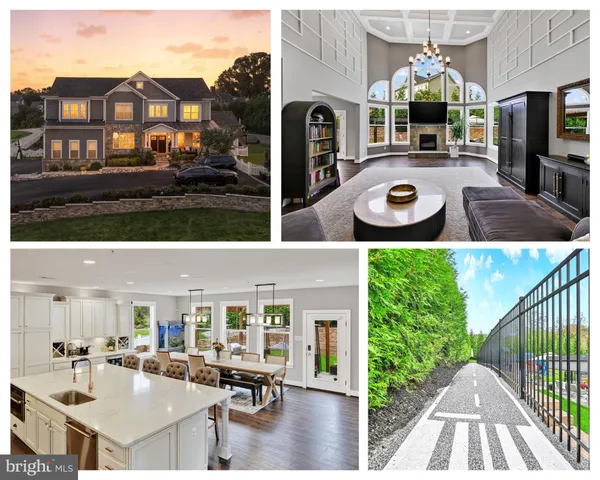a front view of a house with a garden and swimming pool