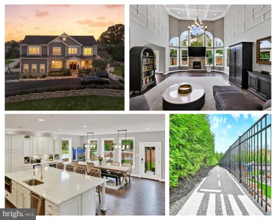 a front view of a house with a garden and swimming pool