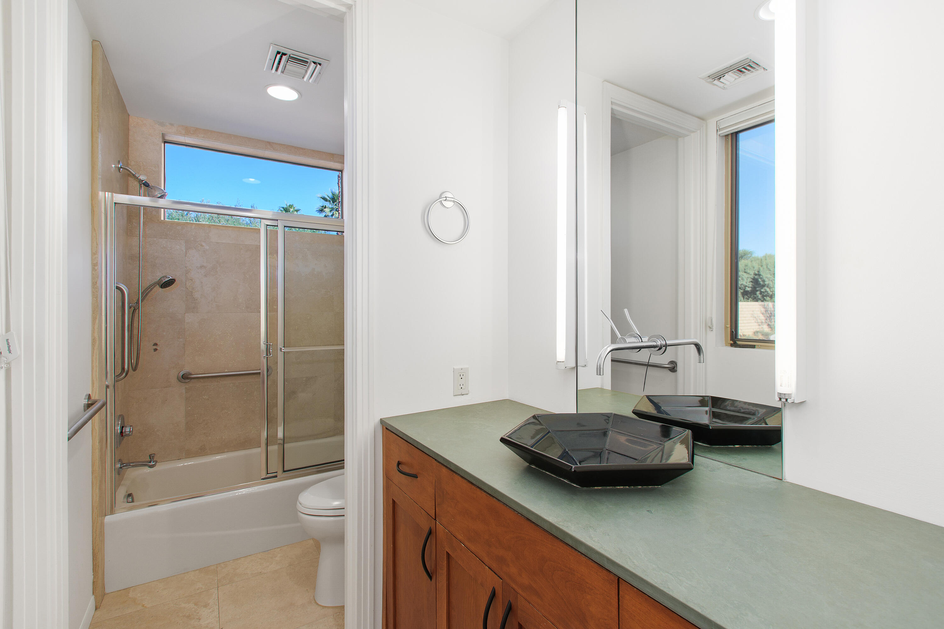 41750 Rancho Manana Lane Rancho Mirage, CA 92270 - Photo 14 of 37 a bathroom with a granite countertop sink and a mirror