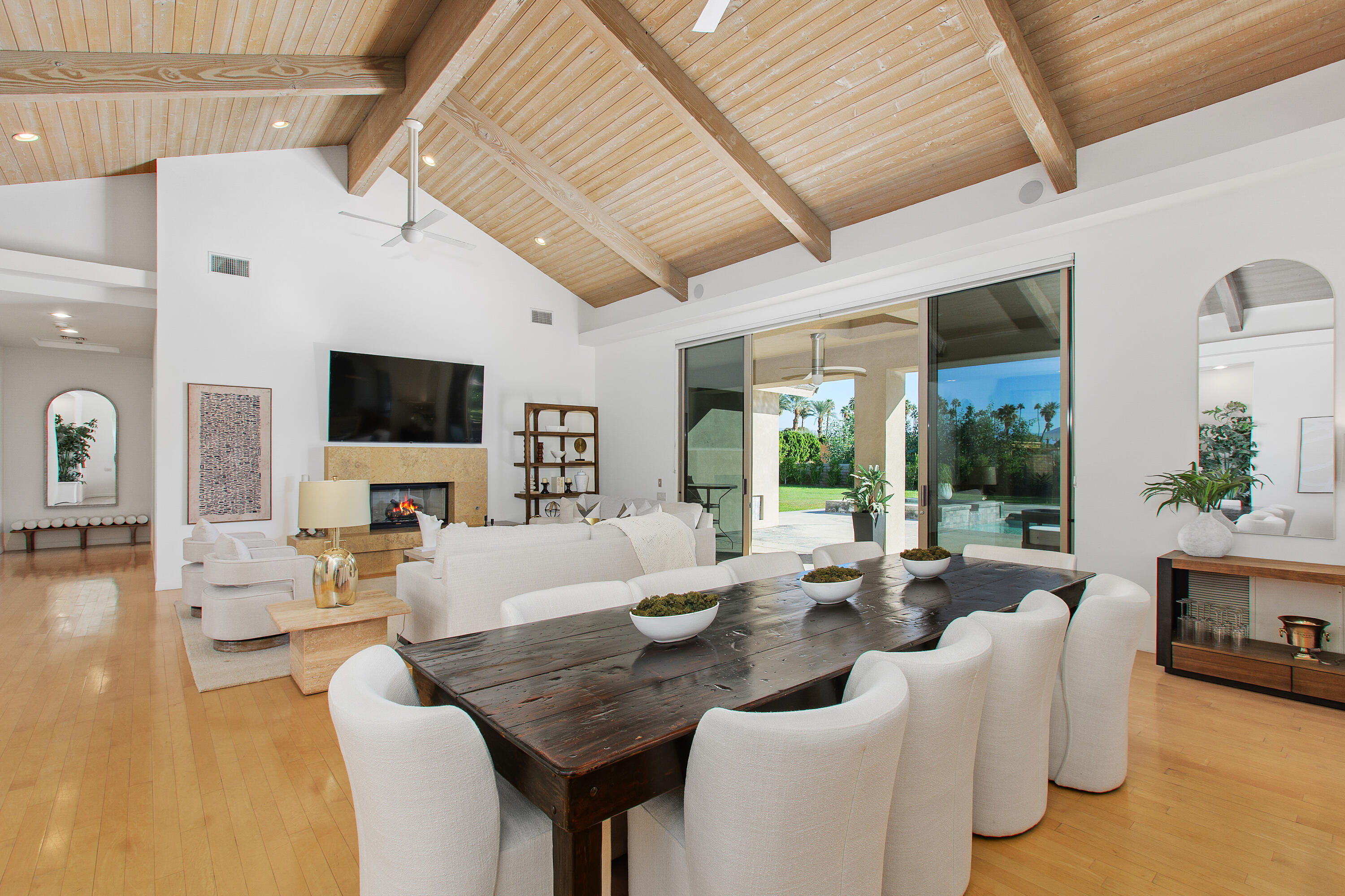 41750 Rancho Manana Lane Rancho Mirage, CA 92270 - Photo 7 of 37 a living room with fireplace furniture and a flat screen tv