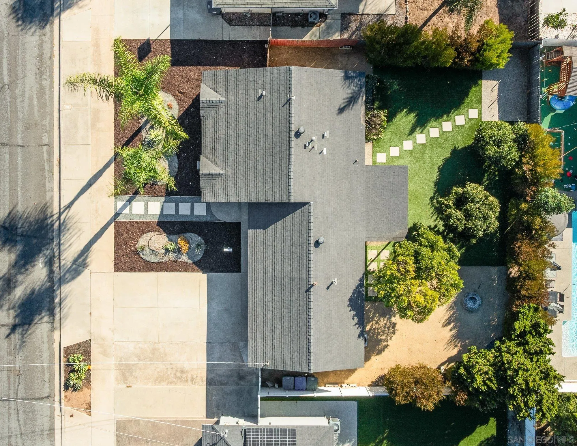 222 Gull Place El Cajon, CA 92019 - Photo 41 of 53 an aerial view of a house with a yard and a fountain