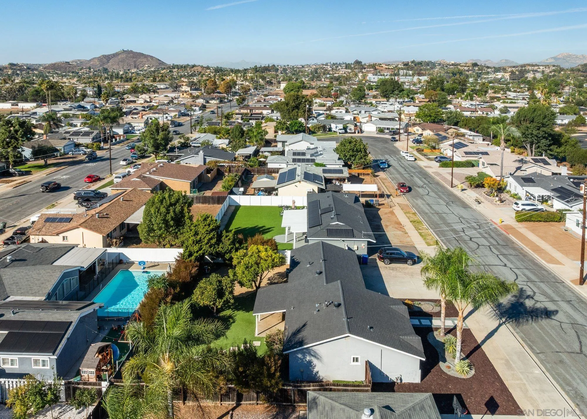 222 Gull Place El Cajon, CA 92019 - Photo 42 of 53 an aerial view of residential houses with outdoor space and parking
