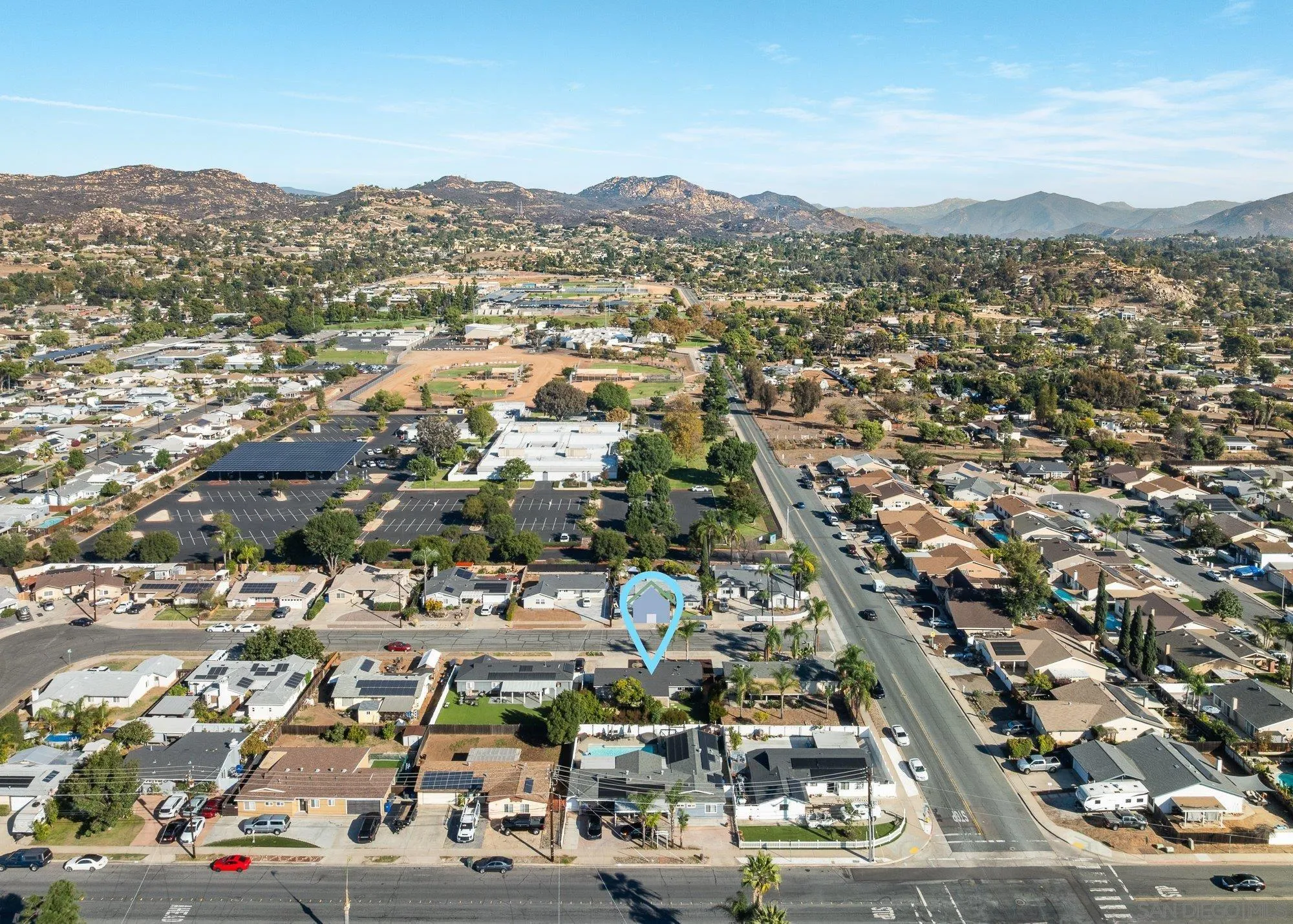 222 Gull Place El Cajon, CA 92019 - Photo 46 of 53 an aerial view of residential houses with city view