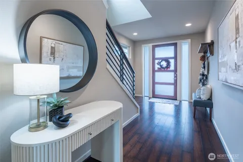 a view of livingroom with furniture and wooden floor