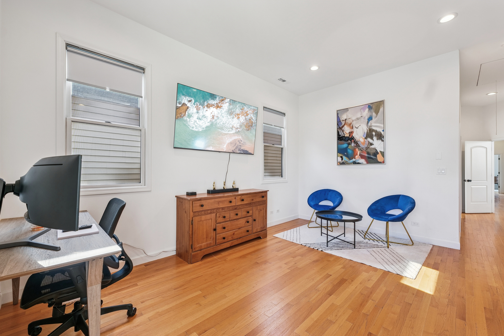 4038 West Addison Street Chicago, IL 60641 - Photo 15 of 33 a room with furniture and wooden floor