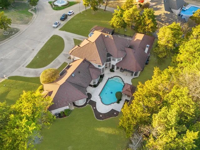 a view of a trees with a big yard