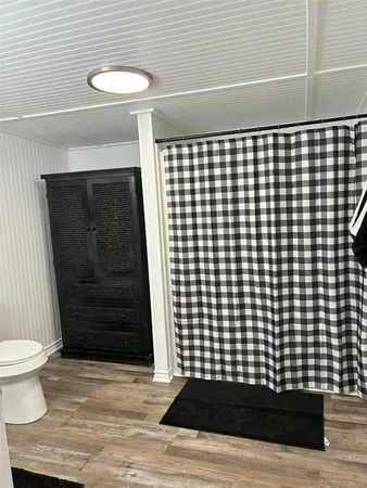 a view of a black gate