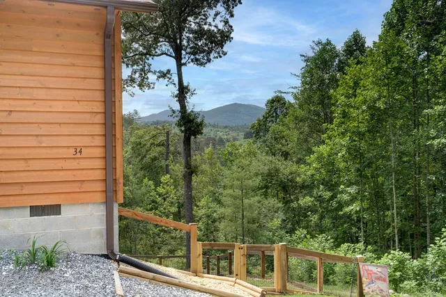 a view of backyard from door