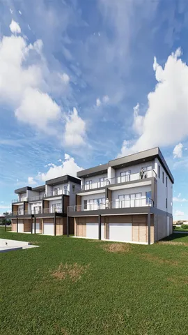 a view of a swimming pool with an ocean view