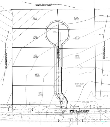 149 Bates Canyon Road Stansbury Park, UT 84074 - Photo 9 of 9 Subdivision Plat. Illustrating property divisions, lot numbers, and access routes within the development