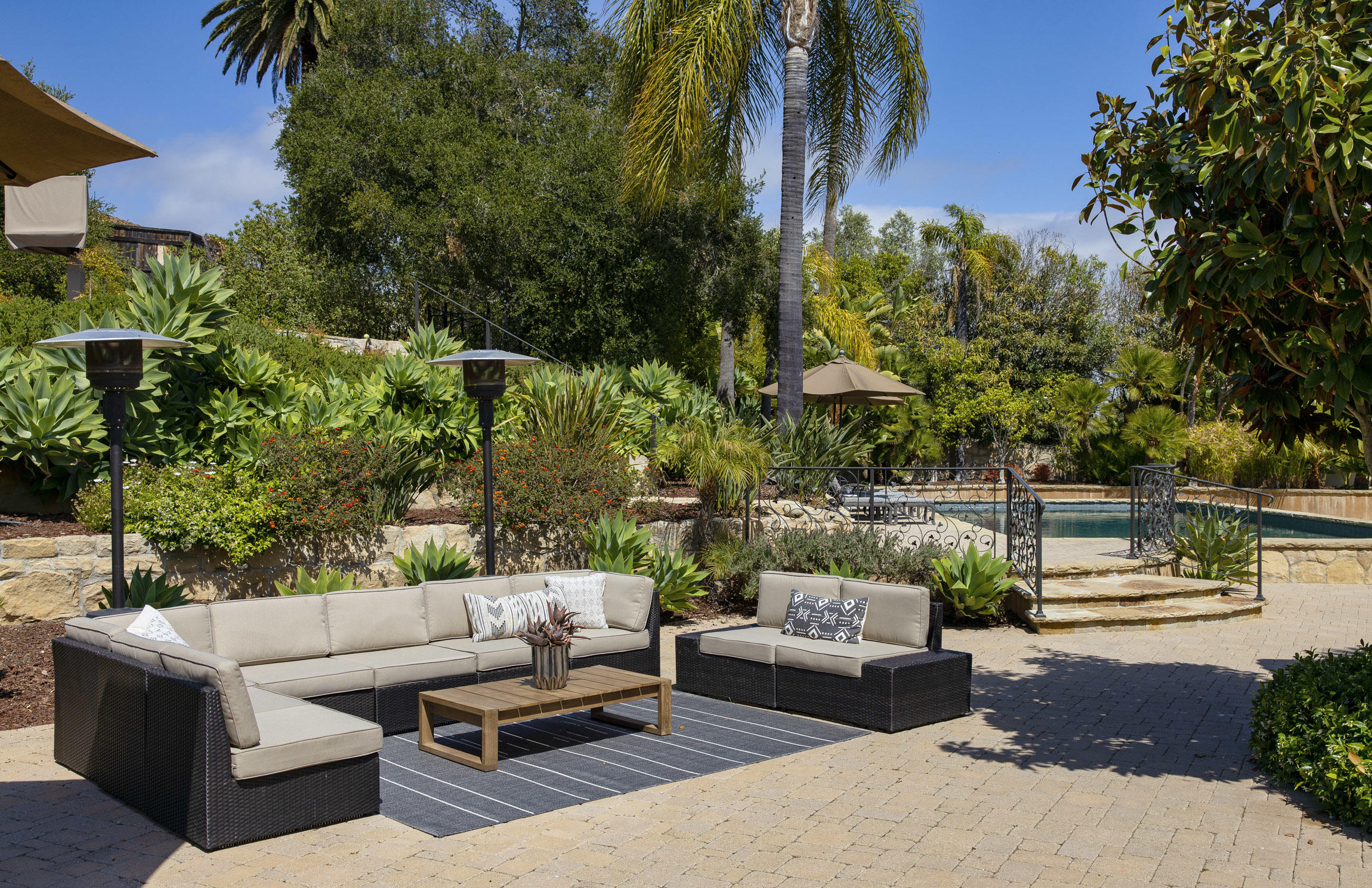 2519 Foothill Lane Santa Barbara, CA 93105 - Photo 32 of 35 a view of a patio with couches and a fire pit