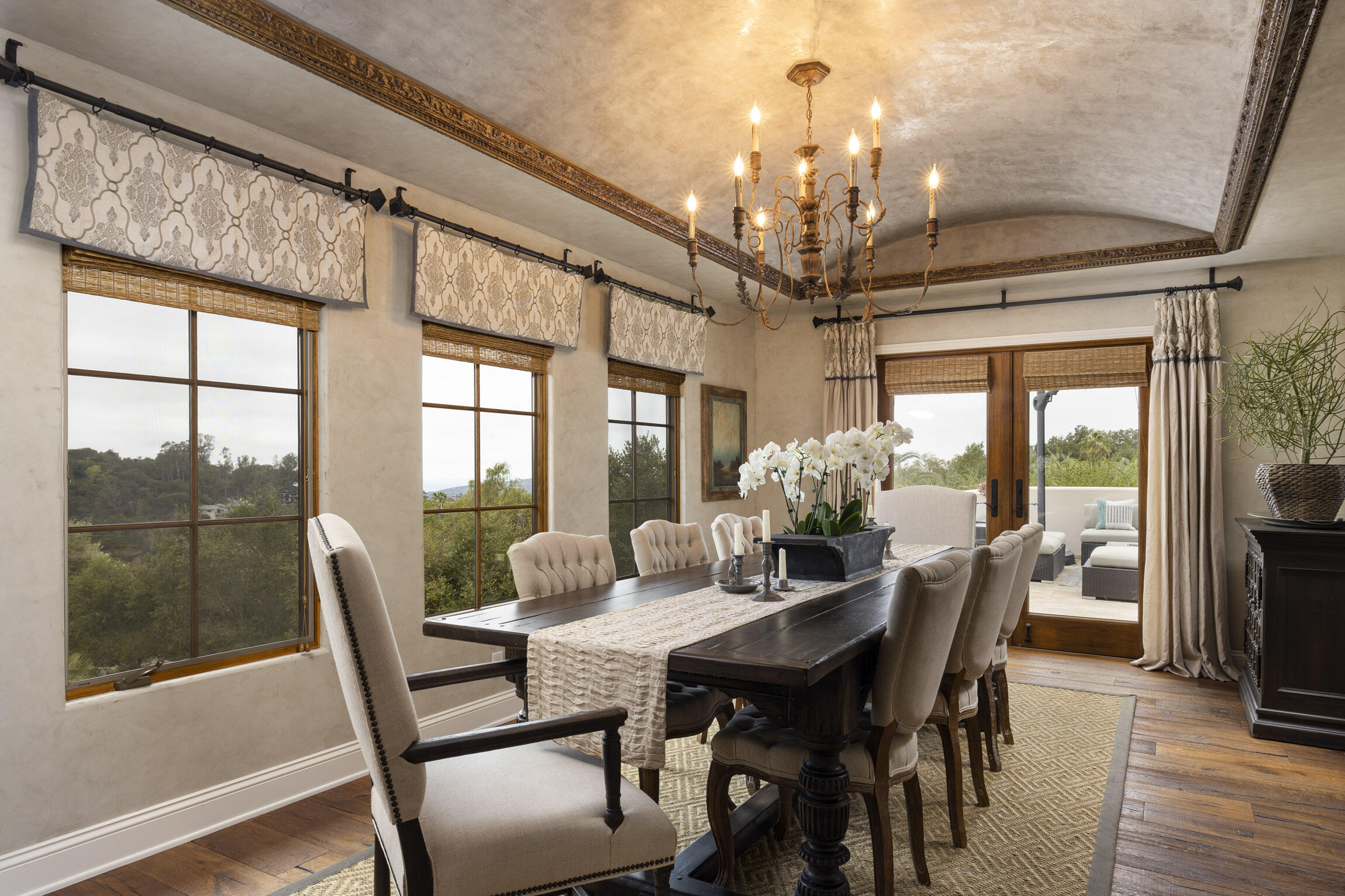 2519 Foothill Lane Santa Barbara, CA 93105 - Photo 8 of 35 a view of a dining room with furniture window and wooden floor