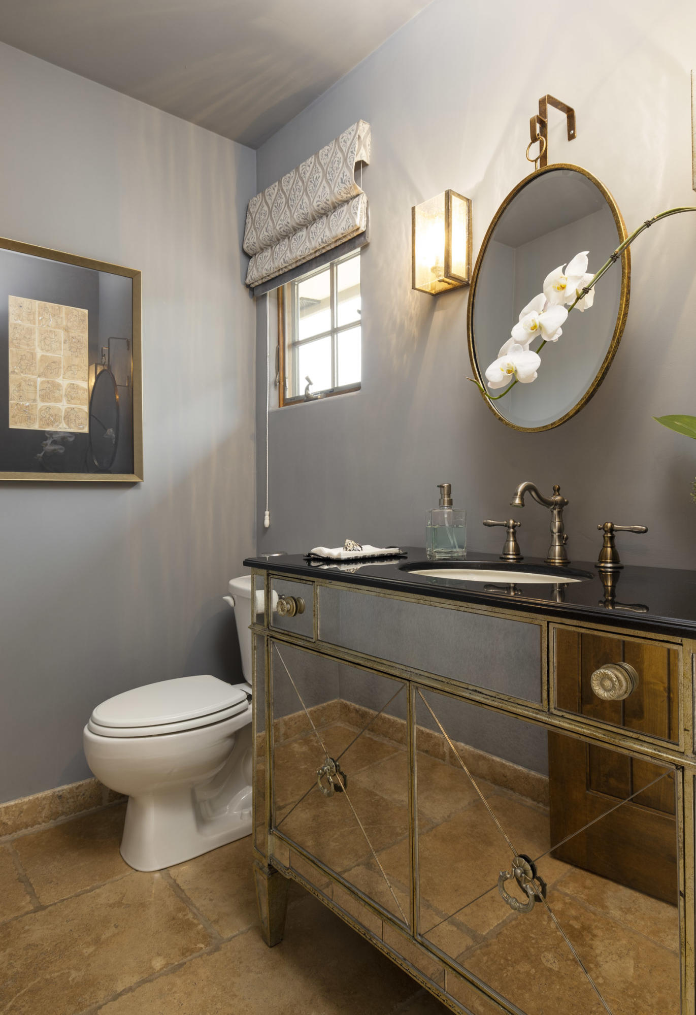 2519 Foothill Lane Santa Barbara, CA 93105 - Photo 9 of 35 a bathroom with a toilet a sink and mirror