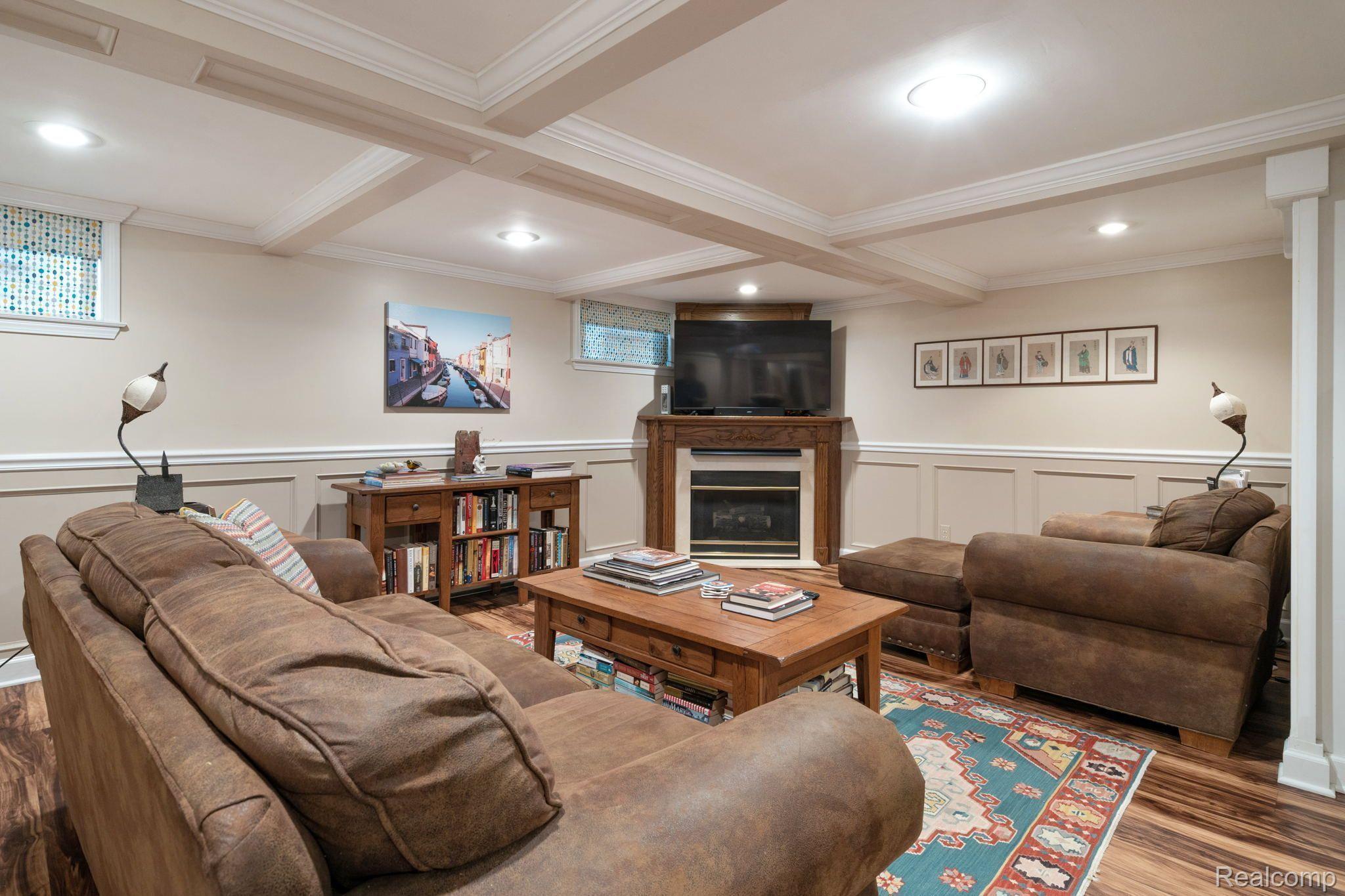 18 Sylvan Avenue Pleasant Ridge, MI 48069 - Photo 35 of 56 Handcrafted wood ceiling and gas fireplace