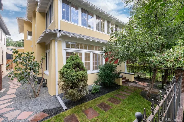 a view of a building with garden