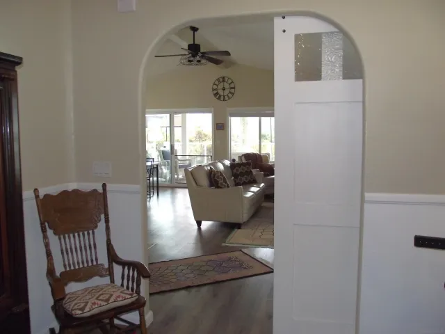 a bathroom with a sink vanity and a mirror